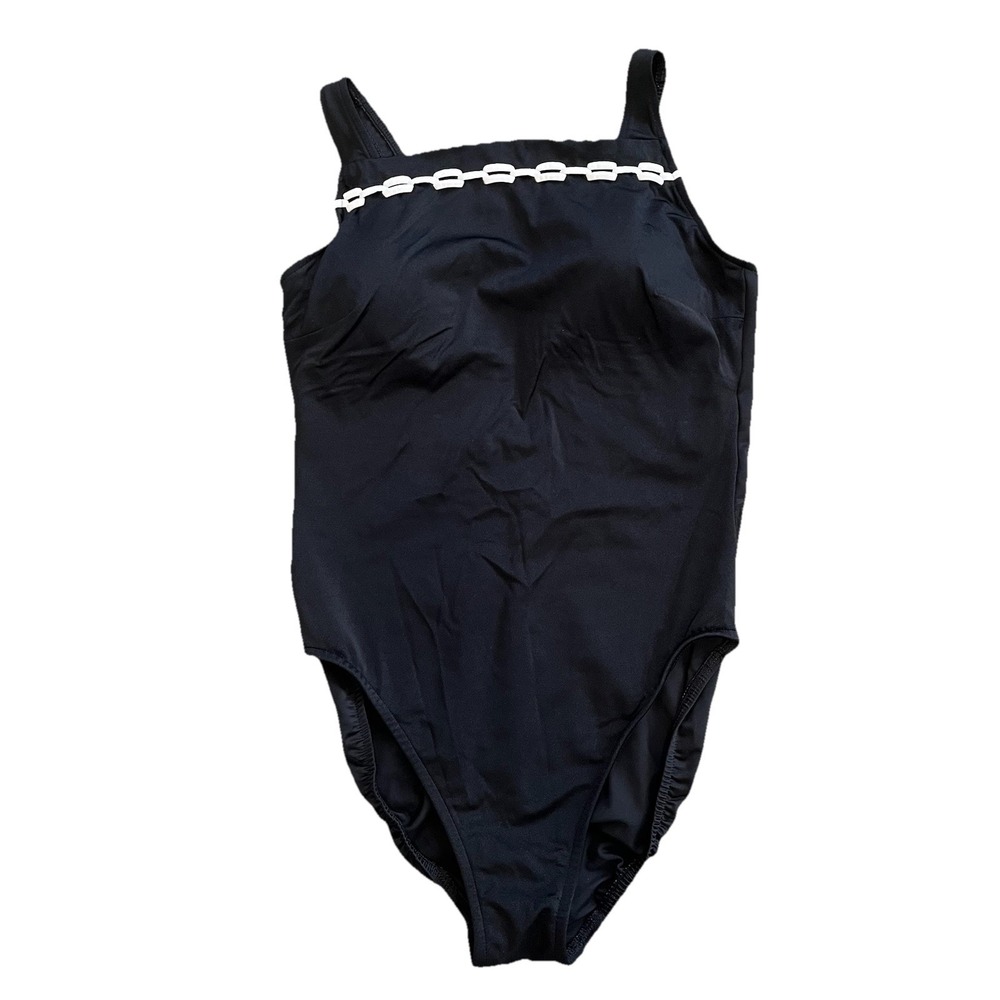 Miraclesuit One Piece Swimsuit Women's 16 Black White VTG 90s‎ Y2K Retro